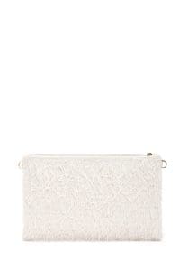 کیف کلاچ زنانه سفید بند بلند زنجیریدری مد