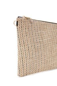 کیف کلاچ زنانه مشکی بند بلند زنجیری حصیری دری مد