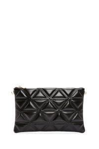 کیف کلاچ زنانه مشکی بند بلند زنجیری کاپیتونه دری مد