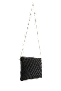 کیف کلاچ زنانه مشکی بند بلند زنجیری کاپیتونه دری مد