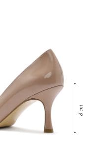 استیلتو زنانه بژ چرم ورنی پاشنه نازک دری مد