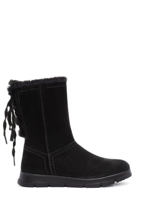 بوت جیر مشکی زنانه زیپ دار دری مد