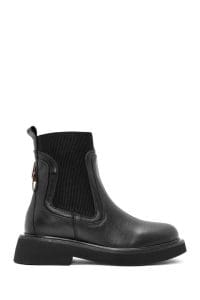 بوت چرم مشکی زنانه چلسی دری مد