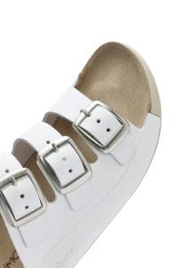 دمپایی راحتی زنانه چرم سفید سگک‌دار دری مد