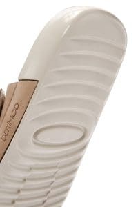 دمپایی راحتی زنانه چرم نوبوک بژ دو بندی دری مد