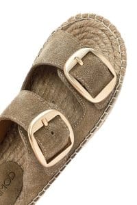 دمپایی زنانه اسپادریل چرمی جیر قهوه‌ای روشن سگک‌دار دری مد