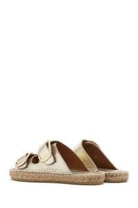 دمپایی زنانه اسپرت متالیک طلایی چرمی مدل اسپادریل دری مد