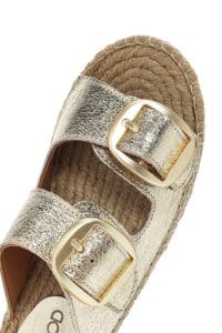 دمپایی زنانه اسپرت متالیک طلایی چرمی مدل اسپادریل دری مد