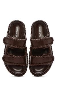 دمپایی زنانه بندی قهوه‌ای دری مد