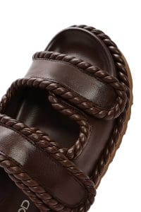 دمپایی زنانه بندی قهوه‌ای دری مد