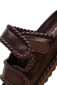 دمپایی زنانه بندی قهوه‌ای دری مد