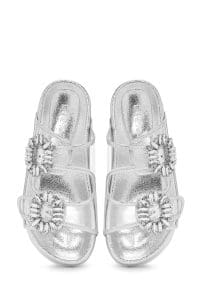 دمپایی زنانه شفاف سگک‌دار نگین‌دار دری مد