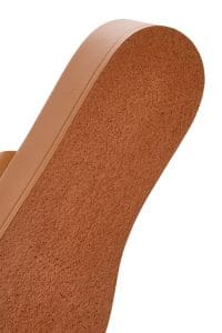 دمپایی زنانه قهوه‌ای روشن با کف ضخیم دری مد