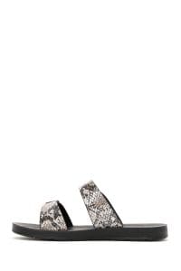 دمپایی زنانه مشکی طرح‌دار سگک‌دار دری مد