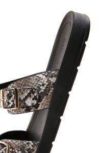 دمپایی زنانه مشکی طرح‌دار سگک‌دار دری مد