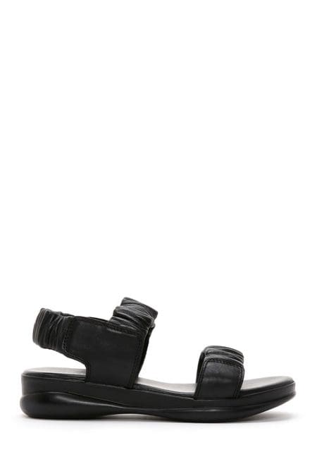 صندل راحتی چرم مشکی زنانه دری مد