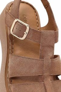 صندل زنانه صورتی جیر بنددار تخت ضخیم راحتی دری مد