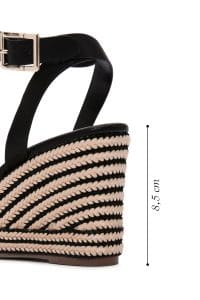 صندل زنانه مشکی بندی لژدار اسپادریل دری مد