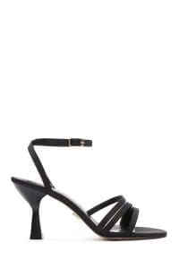 صندل زنانه مشکی بندی پاشنه‌دار دری مد