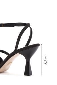 صندل زنانه مشکی بندی پاشنه‌دار دری مد