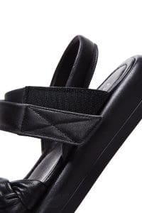 صندل زنانه مشکی بندی چرمی دری مد