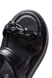 صندل زنانه مشکی بندی چرمی دری مد