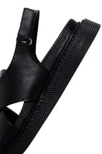 صندل زنانه مشکی بندی چرمی راحتی دری مد