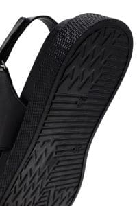 صندل زنانه مشکی بندی چرمی راحتی دری مد