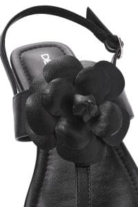 صندل زنانه مشکی گل‌دار انگشتی دری مد