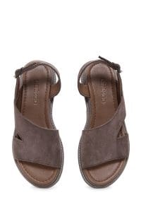 صندل زنانه ویژون بندی جیر چرمی دری مد