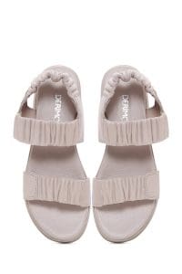 صندل زنانه چرمی طوسی راحتی دری مد