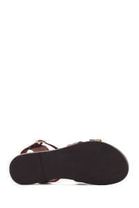 صندل زنانه چندرنگ چرمی بودروم دری مد