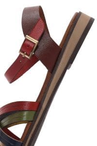 صندل زنانه چندرنگ چرمی بودروم دری مد