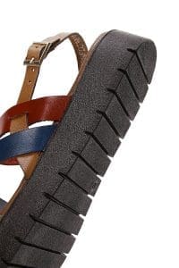 صندل زنانه چندرنگ کفی ضخیم چرمی بودروم دری مد