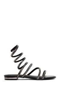 صندل نگین داری مچ پا مشکی زنانه