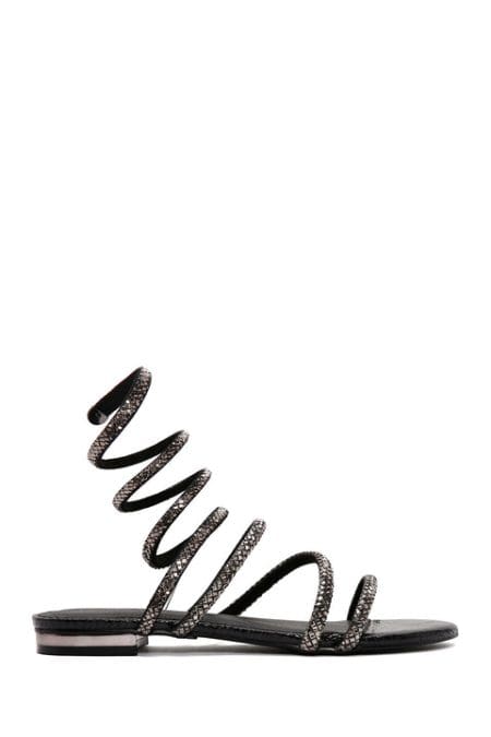 صندل نگین داری مچ پا مشکی زنانه