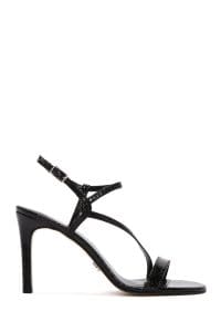 صندل پاشنه نازک بند دار مشکی زنانه دری مد