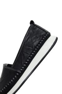 لوفر زنانه مشکی پاشنه بلند چرم راحتی دری مد