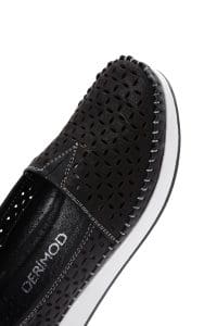 لوفر زنانه مشکی پاشنه بلند چرم راحتی دری مد