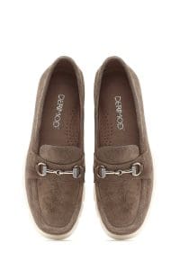 لوفر زنانه ویزون پاشنه بلند بند دار جیر راحتی دری مد