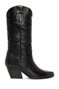 چکمه کابویی چرم پاشنه مشکی زنانه دری مد