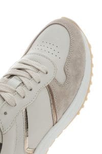 کتونی زنونه چرم بژ بنددار دری مد