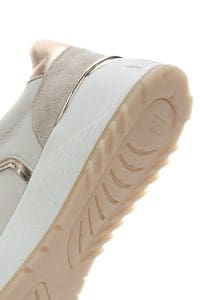 کتونی زنونه چرم بژ بنددار دری مد