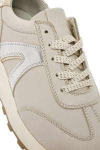 کتونی زنونه چرم بژ بنددار دری مد