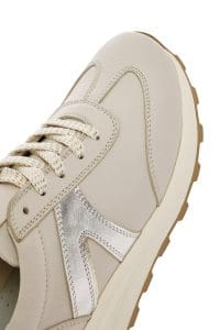 کتونی زنونه چرم بژ بنددار دری مد