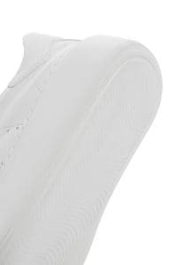 کتونی زنونه چرم سفید بنددار با زیره ضخیم دری مد