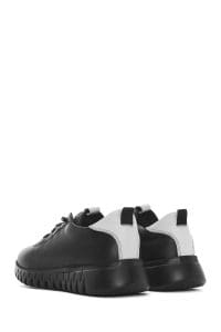 کتونی زنونه چرم مشکی بنددار دری مد