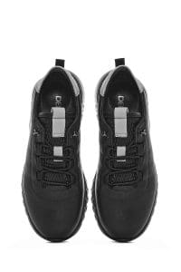 کتونی زنونه چرم مشکی بنددار دری مد