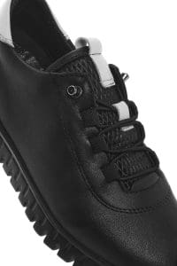 کتونی زنونه چرم مشکی بنددار دری مد