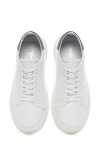 کتونی مردانه چرم سفید بنددار دری مد